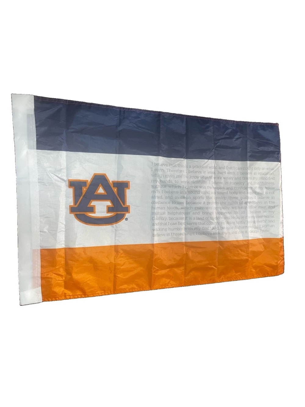 Auburn University Tigers House Flag Auburn Creed George Petrie 36.75” x 23”